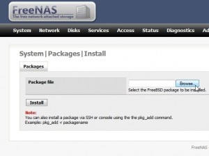 FreeNAS install packages